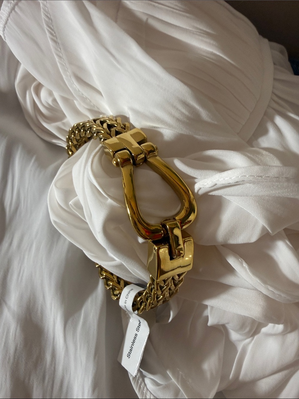 Jean Claude Jewelry  Gold-Tone Chunky Link Bracelet with Horsebit Accent